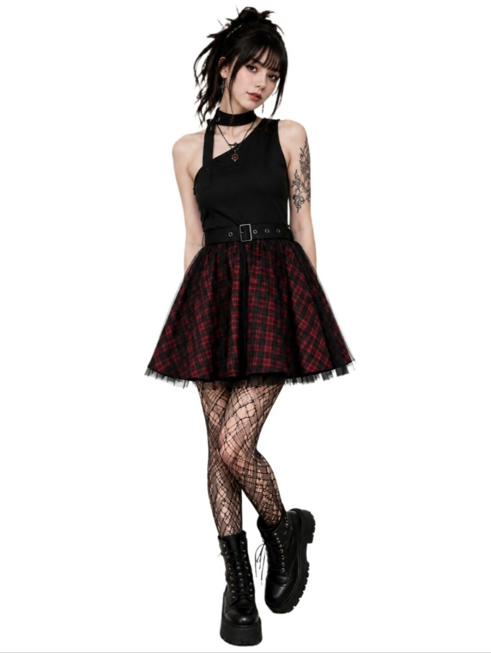 Punk Rave Plaid Dress - Picture 5 of 13